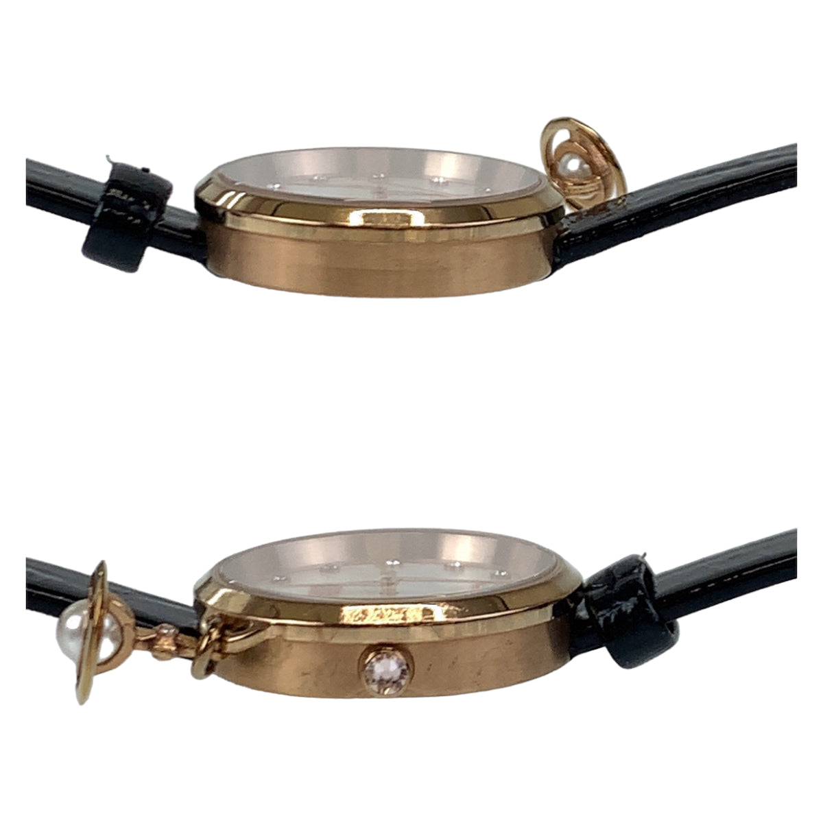 Vivienne Westwood ヴィヴィアンウエストウッド ブラック 黒 ゴールド金具 レザー / ステンレススチール VV139WHBK 腕時計 電池式 日常生活防水 クオーツ  レディース