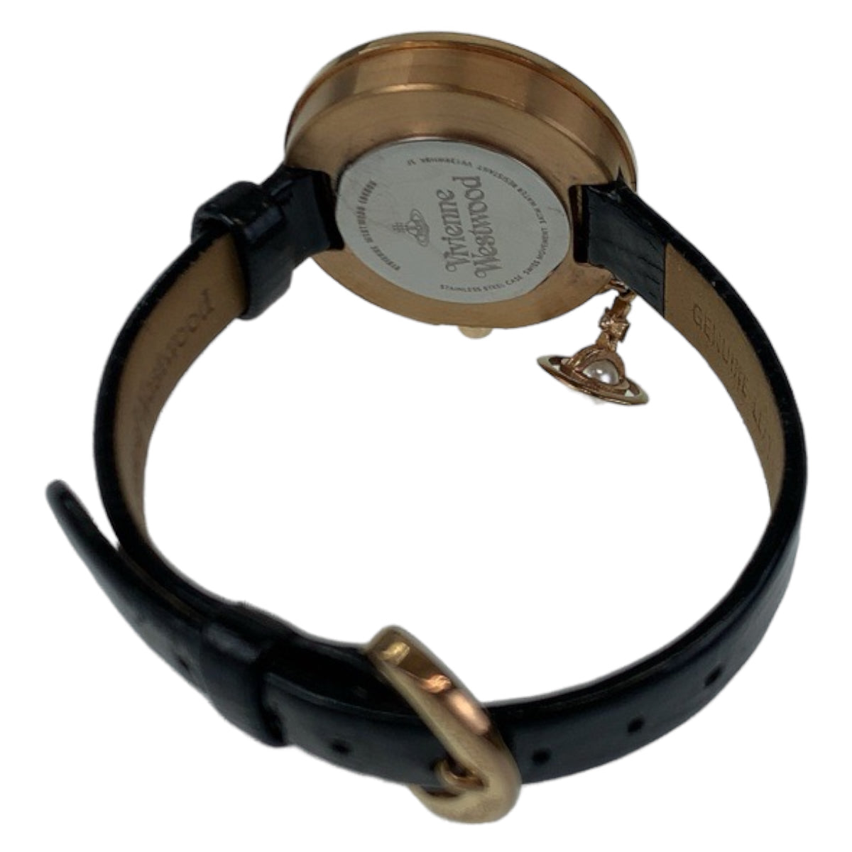 Vivienne Westwood ヴィヴィアンウエストウッド ブラック 黒 ゴールド金具 レザー / ステンレススチール VV139WHBK 腕時計 電池式 日常生活防水 クオーツ  レディース
