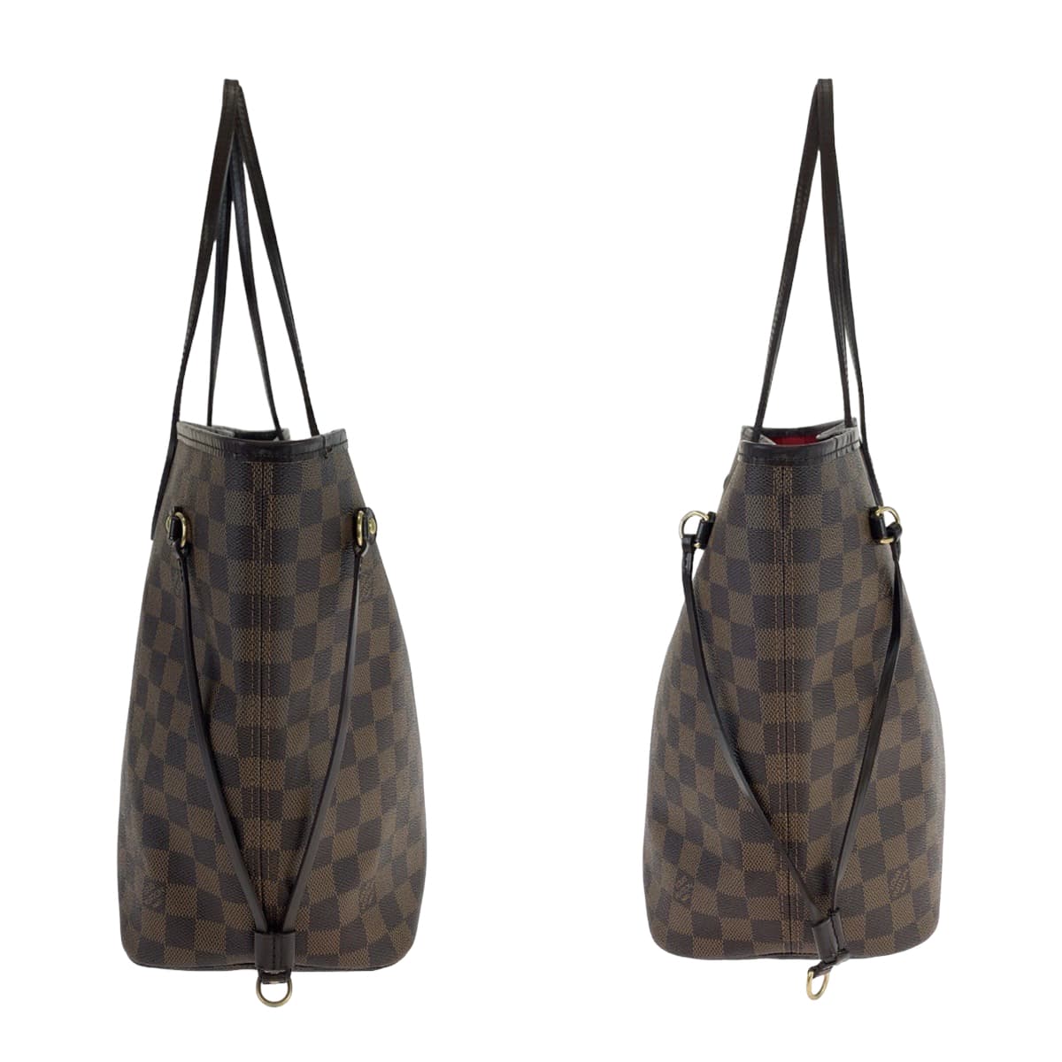 LOUIS VUITTON ルイヴィトン ダミエ ネヴァーフル MM エベヌ ブラウン 茶 レッド PVC N51105 ショルダーバッグ トートバッグ A4収納  レディース