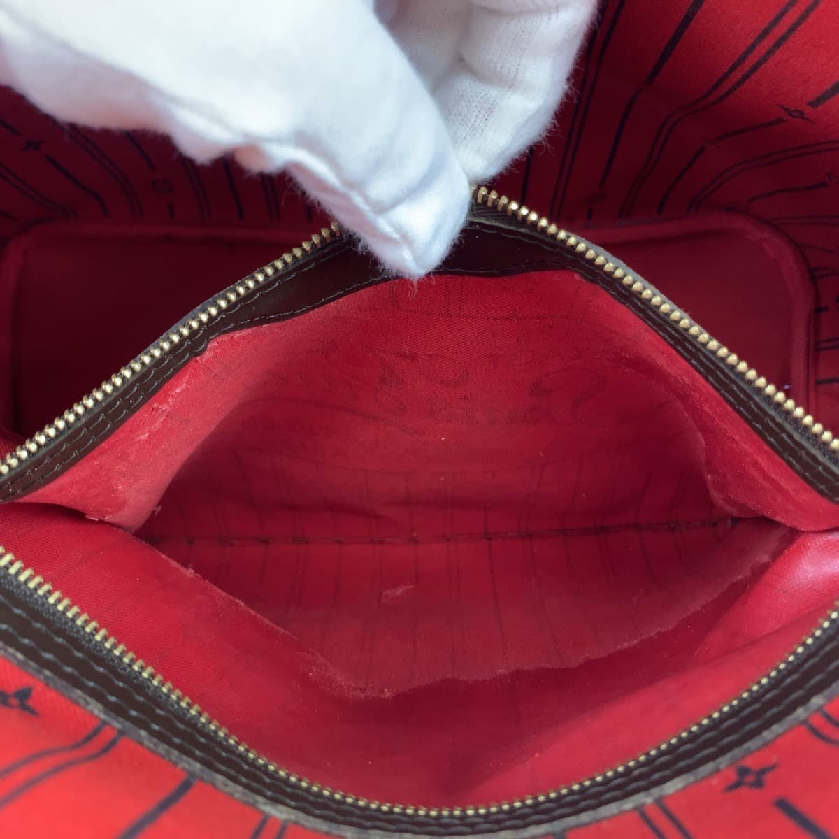 LOUIS VUITTON ルイヴィトン ダミエ ネヴァーフル MM エベヌ ブラウン 茶 レッド PVC N51105 ショルダーバッグ トートバッグ A4収納  レディース