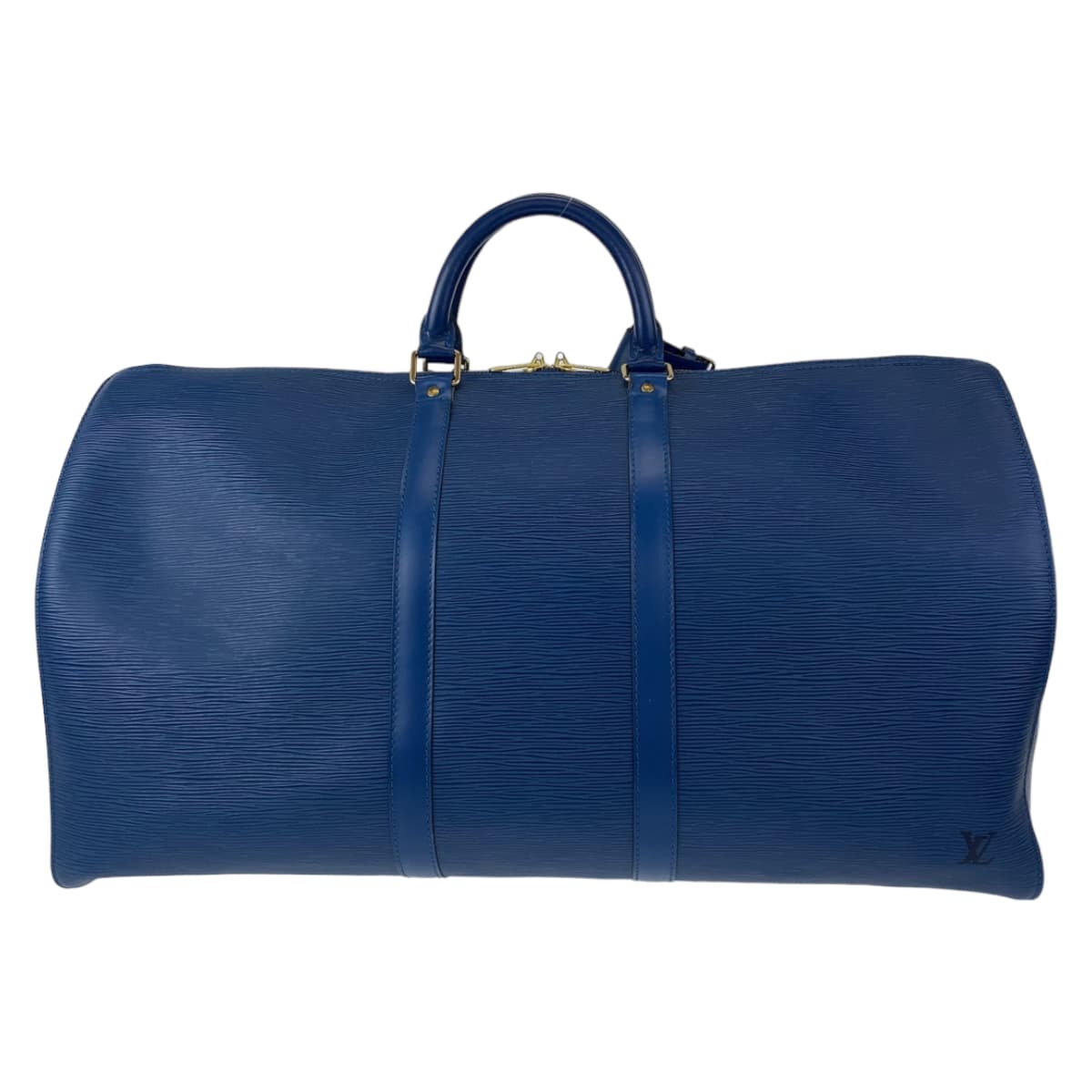LOUIS VUITTON ルイヴィトン エピ キーポル55 トレドブルー 青 ゴールド金具 レザー M42958 ボストンバッグ 旅行バッグ 男女兼用  レディース