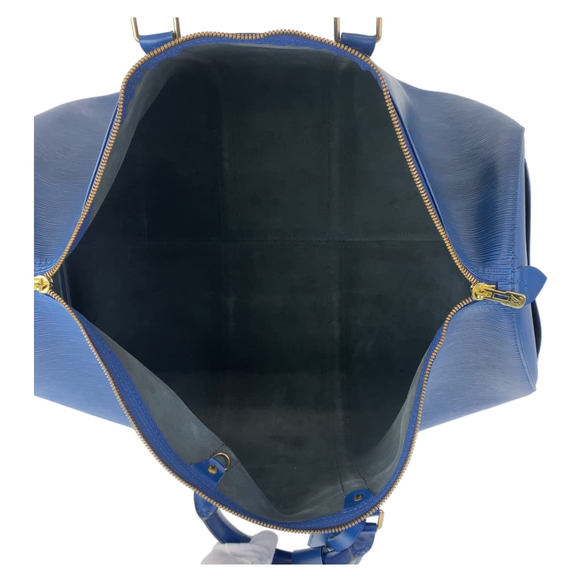 LOUIS VUITTON ルイヴィトン エピ キーポル55 トレドブルー 青 ゴールド金具 レザー M42958 ボストンバッグ 旅行バッグ 男女兼用  レディース