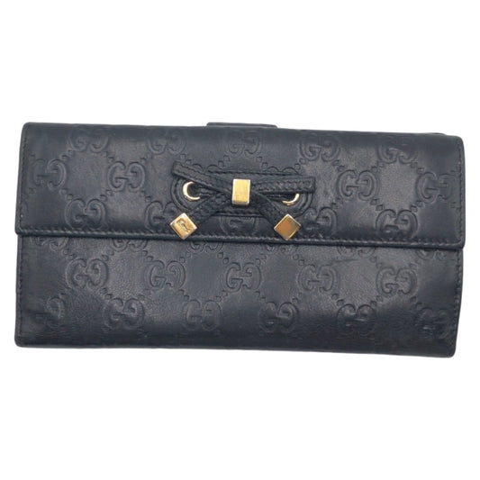 12820
GUCCI グッチ プリンシー グッチシマ ブラック 黒 ゴールド金具 レザー 167464 長財布 ロングウォレット  レディース