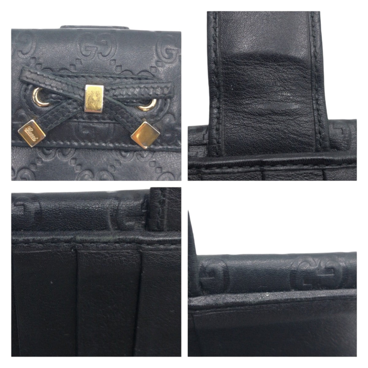 12820
GUCCI グッチ プリンシー グッチシマ ブラック 黒 ゴールド金具 レザー 167464 長財布 ロングウォレット  レディース