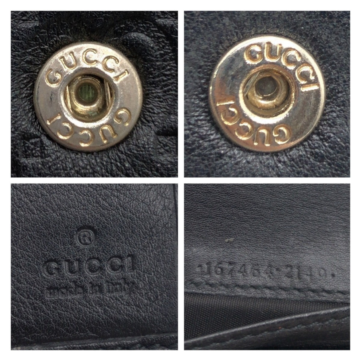 12820
GUCCI グッチ プリンシー グッチシマ ブラック 黒 ゴールド金具 レザー 167464 長財布 ロングウォレット  レディース