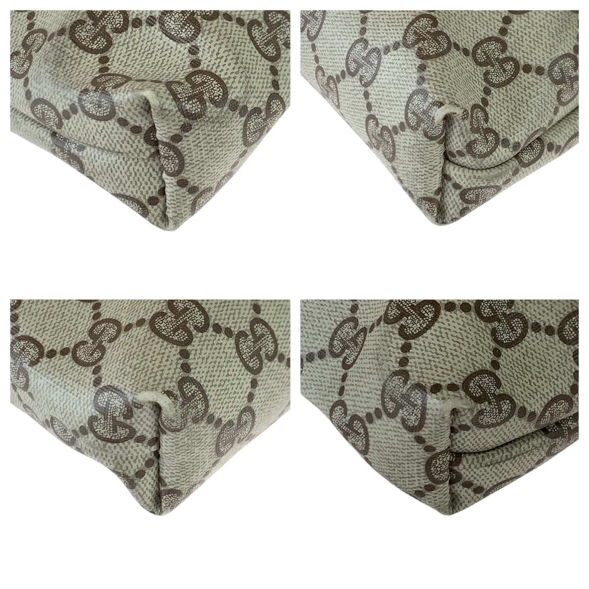 GUCCI グッチ ヴィンテージ オールドグッチ シェリーライン グレー ブラウン 茶 GGスプリームキャンバス / レザー ショルダーバッグ トートバッグ  レディース