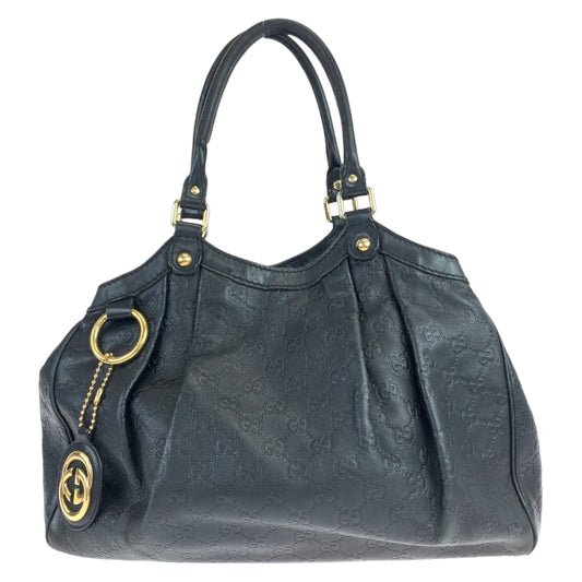 GUCCI グッチ グッチシマ インターロッキング スーキー ブラック 黒 ゴールド金具 レザー 211944 ショルダーバッグ ハンドバッグ  レディース