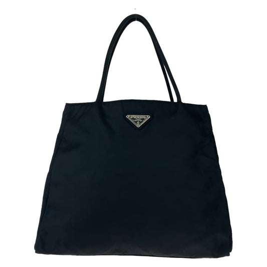 10755
PRADA プラダ テスート 三角ロゴプレート ブラック シルバー金具 ナイロン トートバッグ ハンドバッグ  レディース