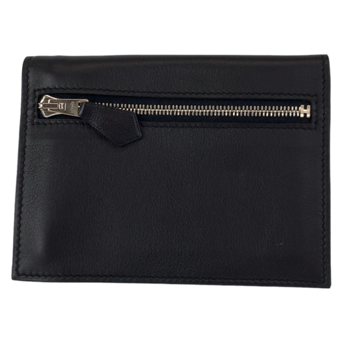 HERMES エルメス ジップザップ ブラック 黒 シルバー金具 ヴォースイフト 二つ折り財布 コンパクトウォレット □L刻印  メンズ