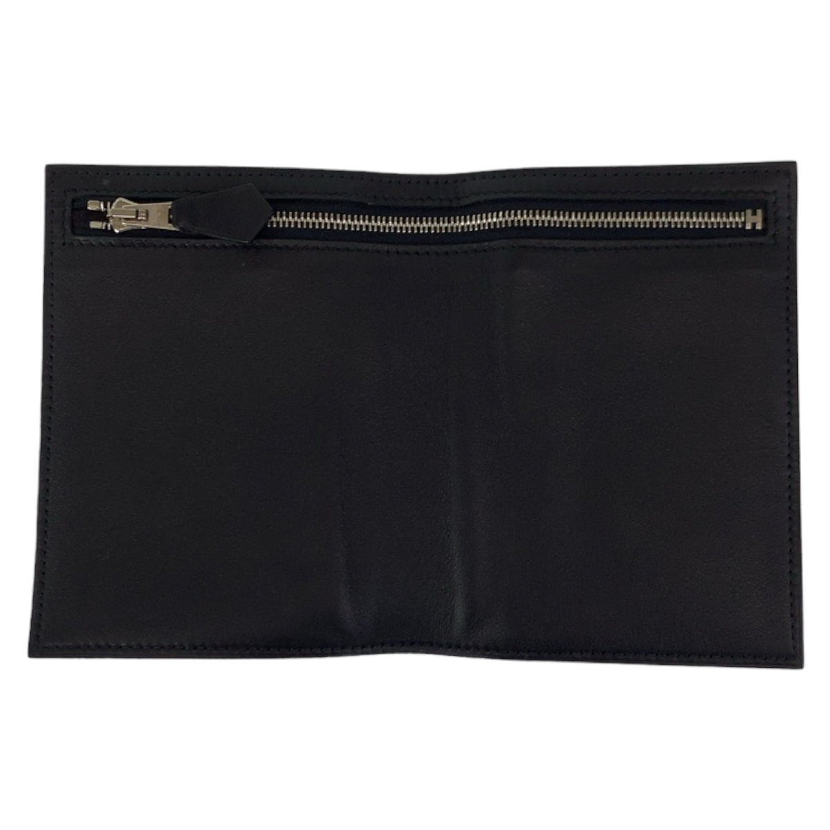 HERMES エルメス ジップザップ ブラック 黒 シルバー金具 ヴォースイフト 二つ折り財布 コンパクトウォレット □L刻印  メンズ