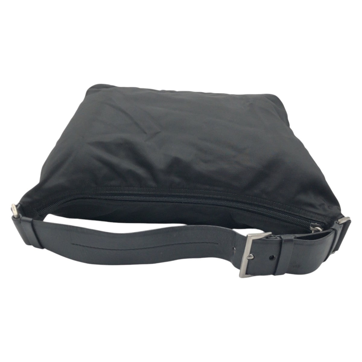 PRADA Tessuto Triangle Logo Plate Black Silver Hardware Nylon Shoulder Bag One Shoulder Bag Women's