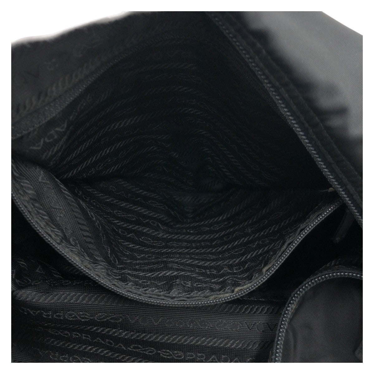 PRADA Tessuto Triangle Logo Plate Black Silver Hardware Nylon Shoulder Bag One Shoulder Bag Women's