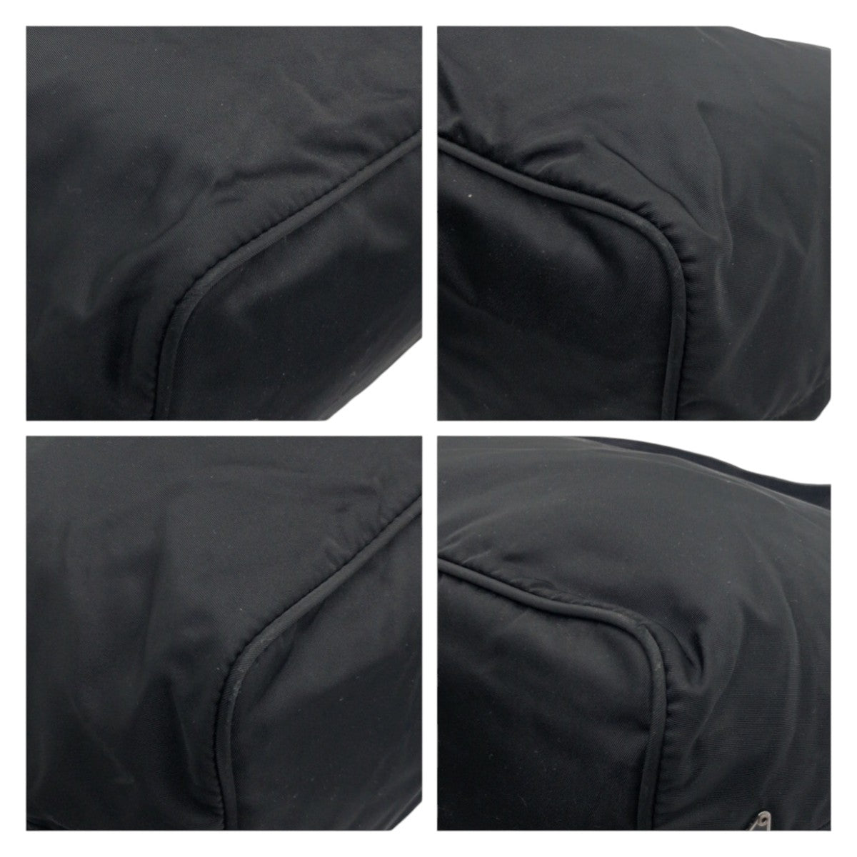 PRADA Tessuto Triangle Logo Plate Black Silver Hardware Nylon Shoulder Bag One Shoulder Bag Women's