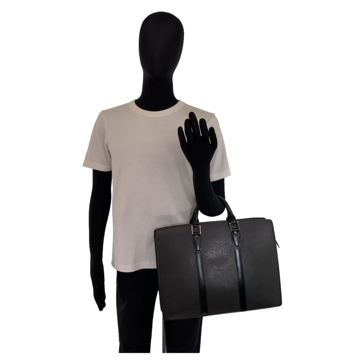 LOUIS VUITTON ルイヴィトン タイガ ポルトドキュマン ロザン ブラック 黒 アルドワーズ シルバー金具 レザー M30052 ビジネスバッグ ブリーフケース A4対応  メンズ