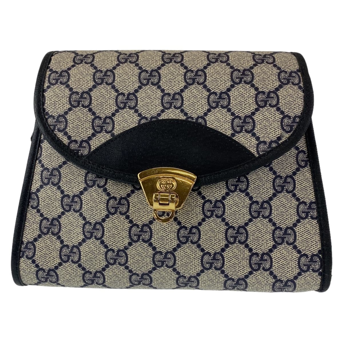 GUCCI グッチ オールドグッチ グレー 灰色 ゴールド金具 GGスプリームキャンバス / レザー ショルダーバッグ 斜め掛け  レディース