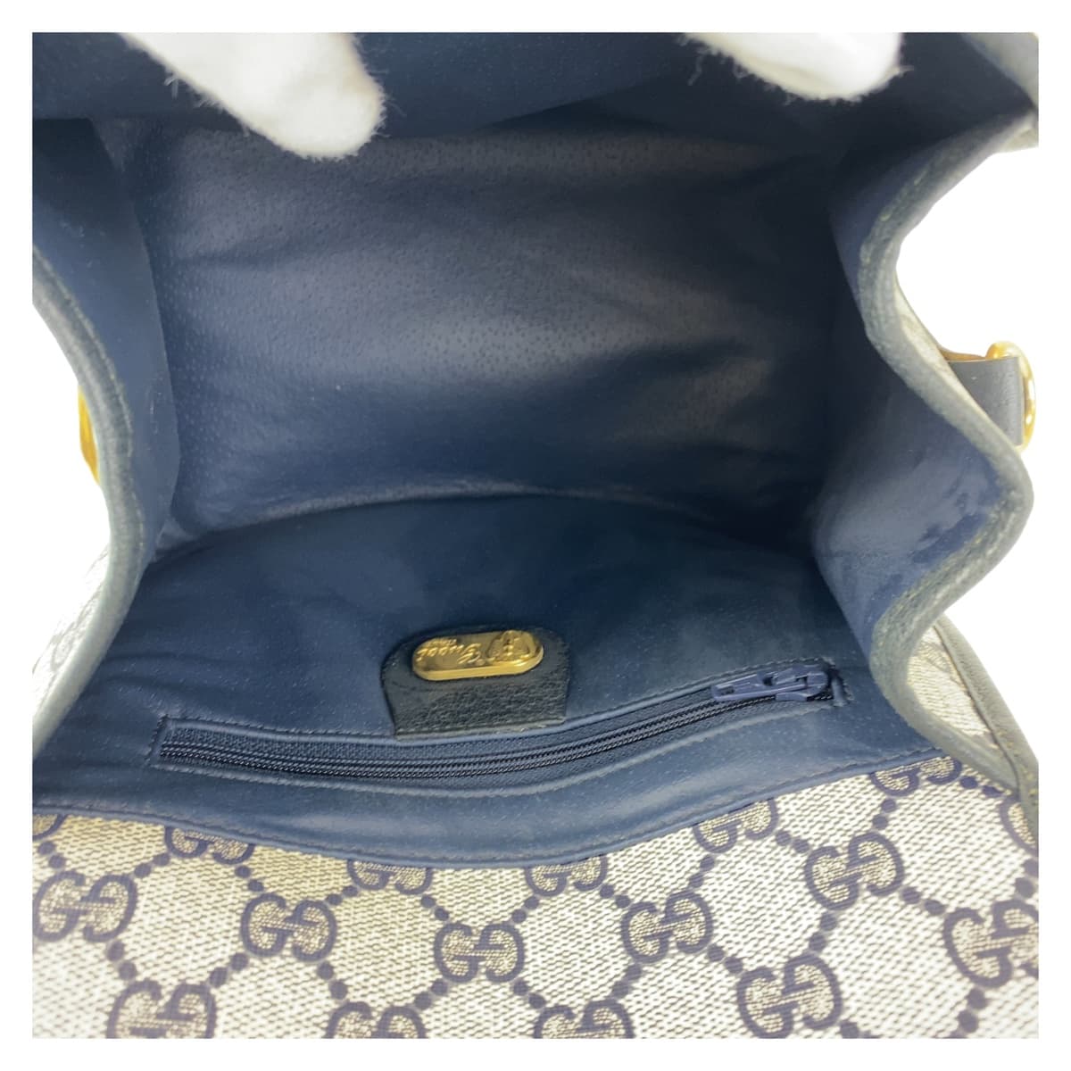 GUCCI グッチ オールドグッチ グレー 灰色 ゴールド金具 GGスプリームキャンバス / レザー ショルダーバッグ 斜め掛け  レディース