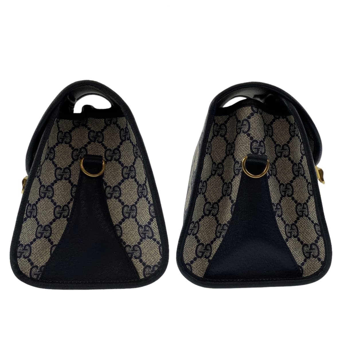 GUCCI グッチ オールドグッチ グレー 灰色 ゴールド金具 GGスプリームキャンバス / レザー ショルダーバッグ 斜め掛け  レディース