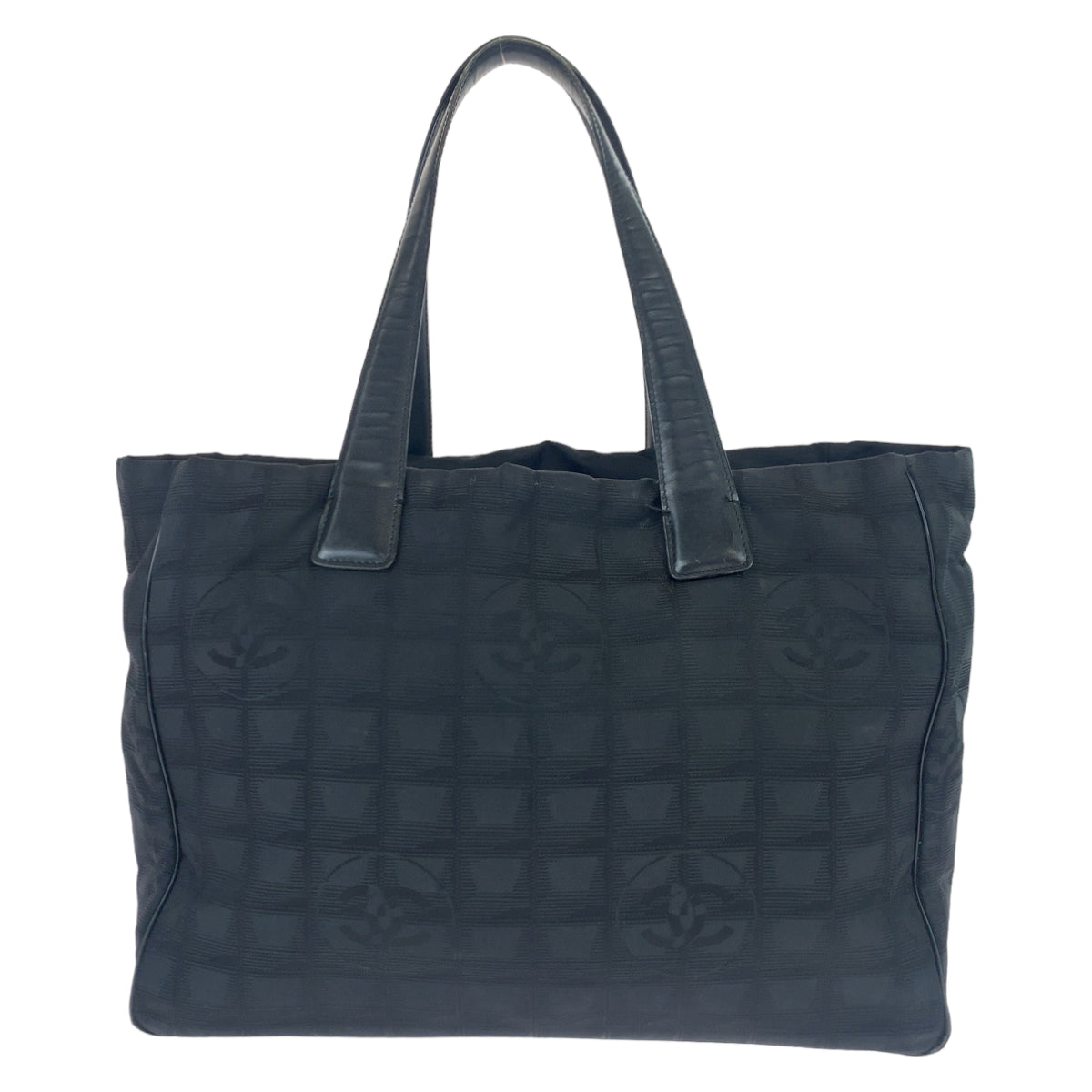 CHANEL シャネル ニュートラベルライントートMM ココマーク ニュートラトート ブラック 黒 ゴールド金具 ナイロン トートバッグ ハンドバッグ  レディース