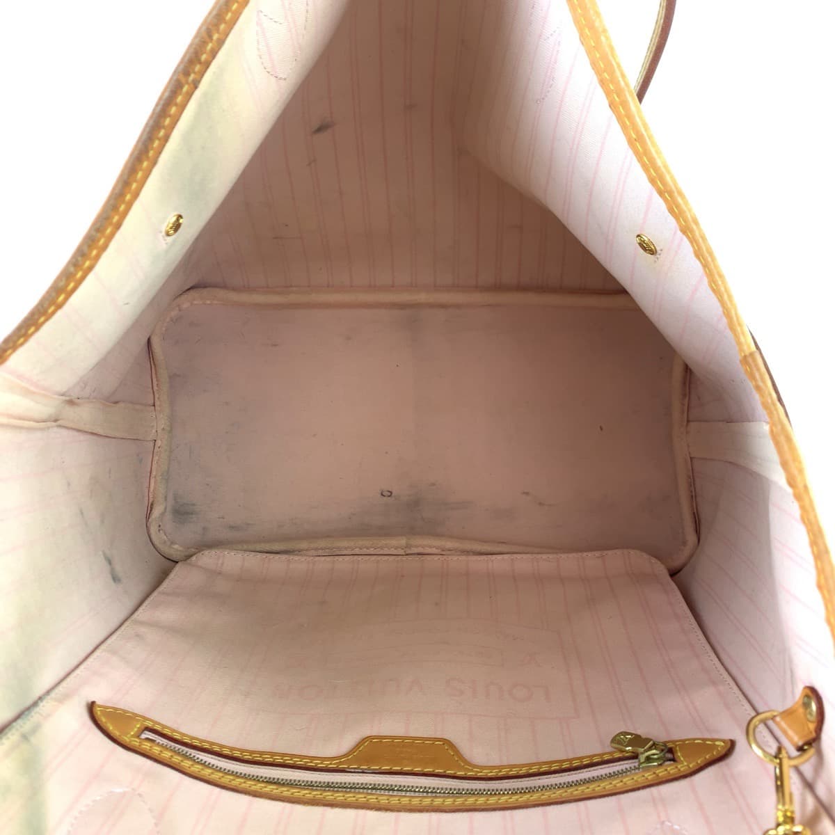 LOUIS VUITTON ルイヴィトン ダミエアズール ネヴァーフルMM ホワイト 白 グレー PVC N51107 ショルダーバッグ トートバッグ  レディース