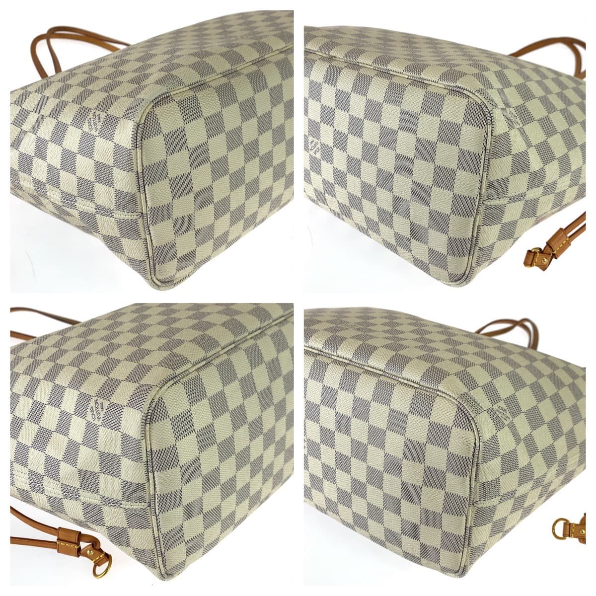 LOUIS VUITTON ルイヴィトン ダミエアズール ネヴァーフルMM ホワイト 白 グレー PVC N51107 ショルダーバッグ トートバッグ  レディース