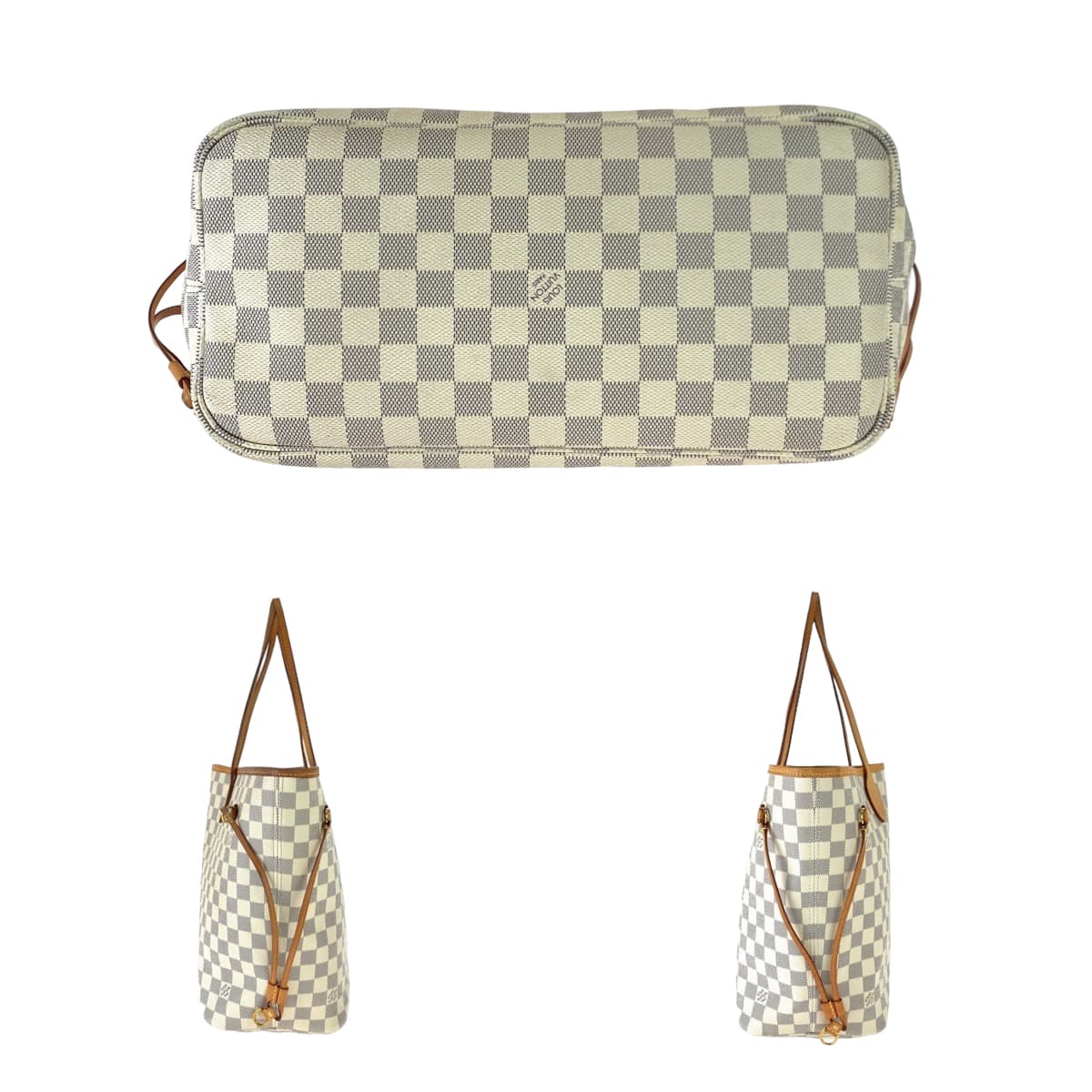 LOUIS VUITTON ルイヴィトン ダミエアズール ネヴァーフルMM ホワイト 白 グレー PVC N51107 ショルダーバッグ トートバッグ  レディース