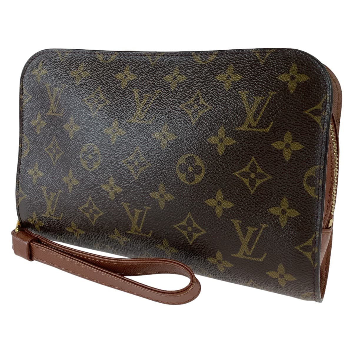 LOUIS VUITTON Louis Vuitton Monogram Orsay Brown Gold Hardware PVC/Leather M51790 Second Bag Clutch Bag Men's