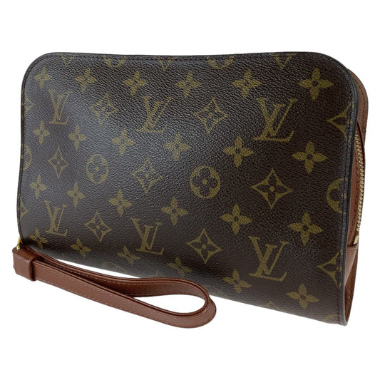 LOUIS VUITTON Louis Vuitton Monogram Orsay Brown Gold Hardware PVC/Leather M51790 Second Bag Clutch Bag Men's