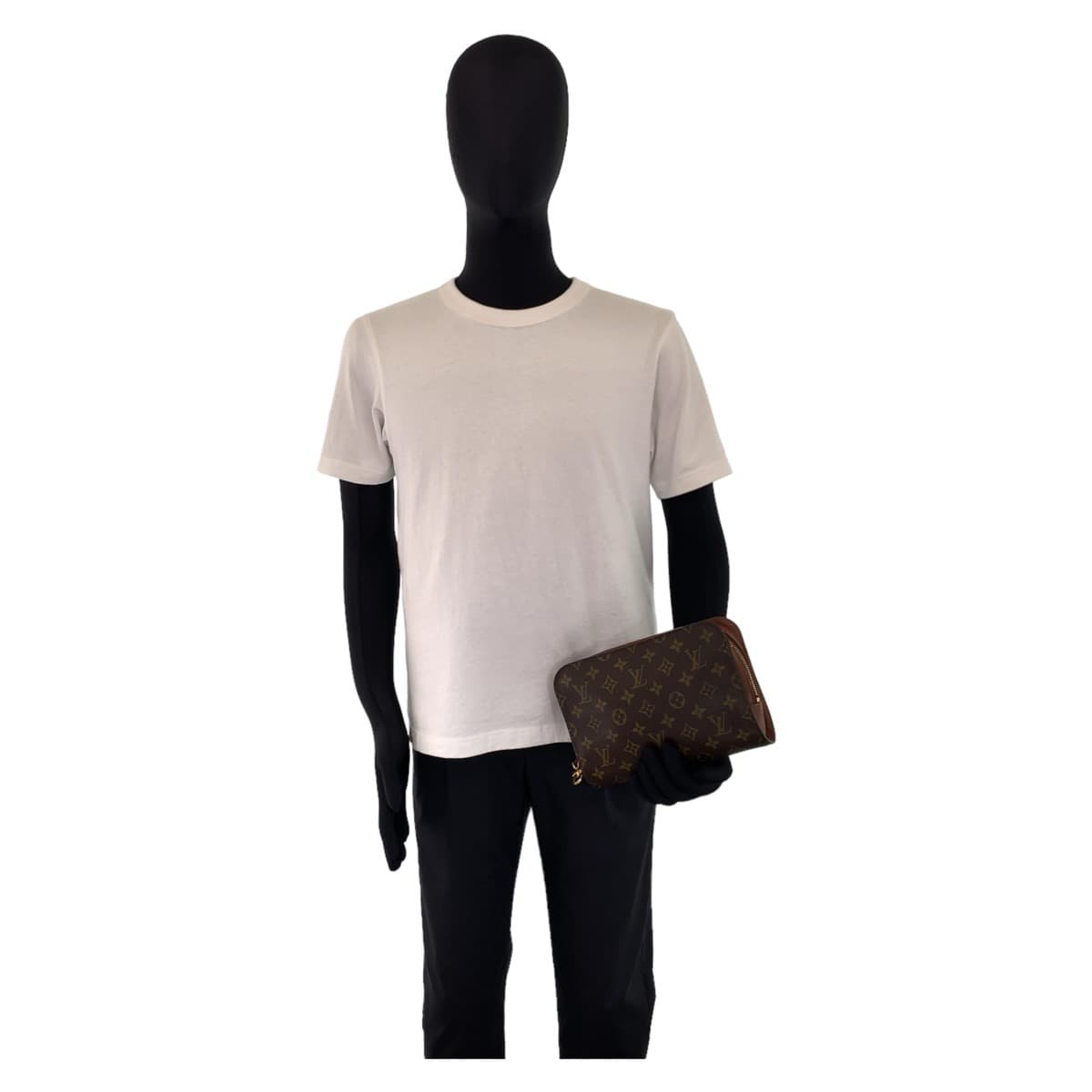 LOUIS VUITTON Louis Vuitton Monogram Orsay Brown Gold Hardware PVC/Leather M51790 Second Bag Clutch Bag Men's