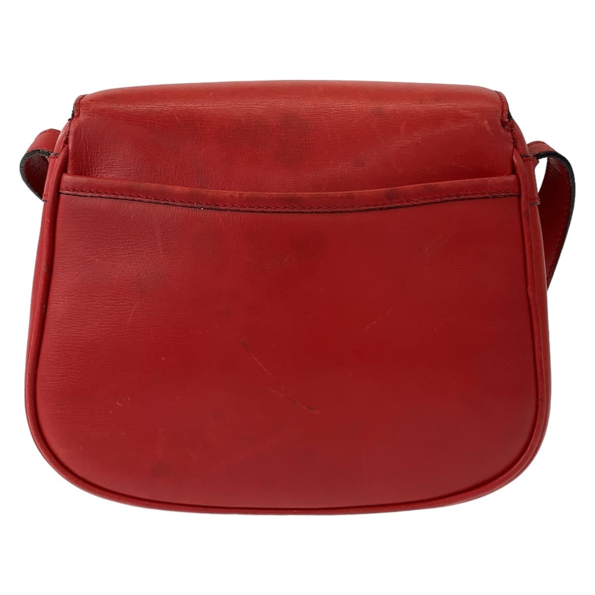 10770
CELINE セリーヌ ヴィンテージ レッド シルバー金具 レザー ショルダーバッグ ポシェット  レディース