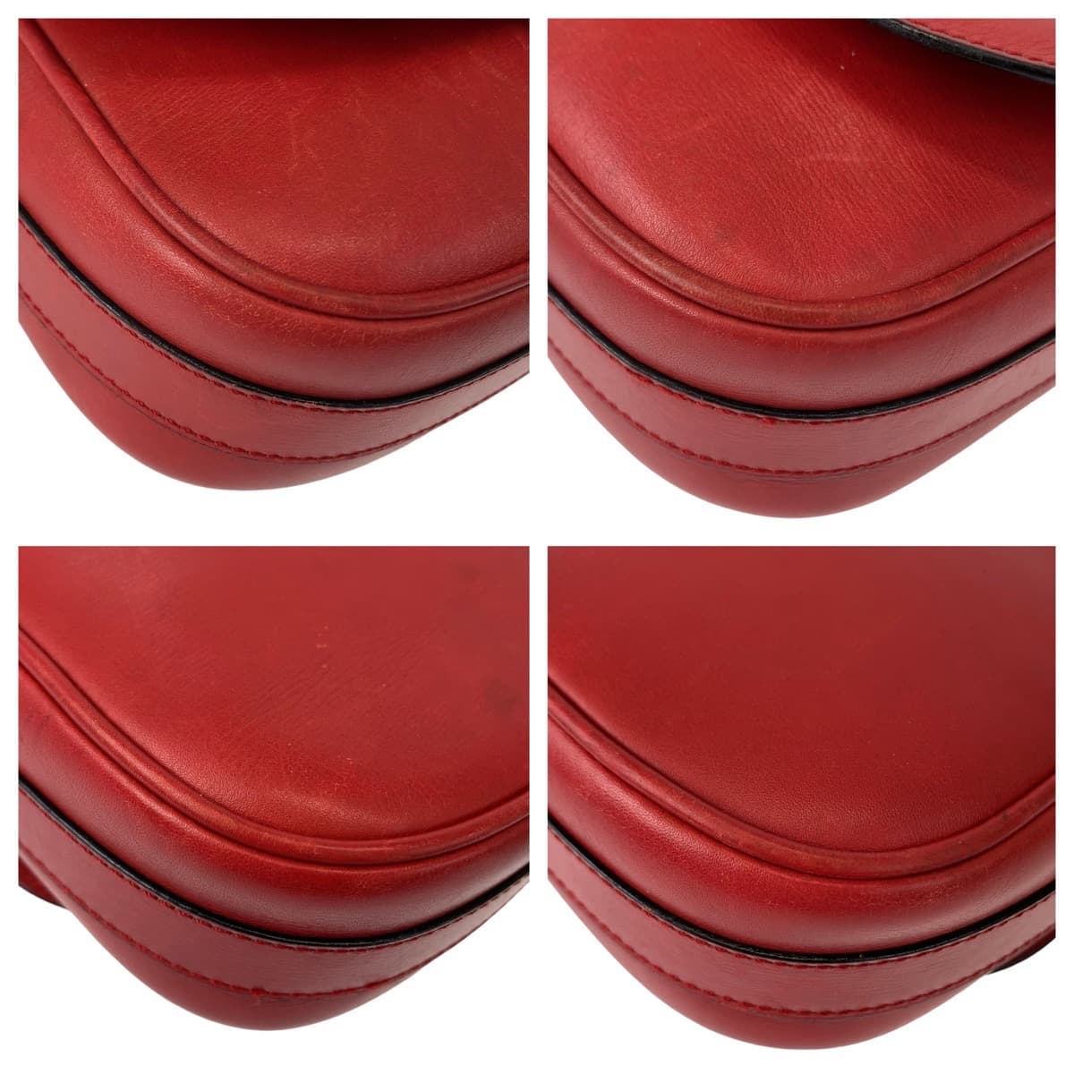 10770
CELINE セリーヌ ヴィンテージ レッド シルバー金具 レザー ショルダーバッグ ポシェット  レディース