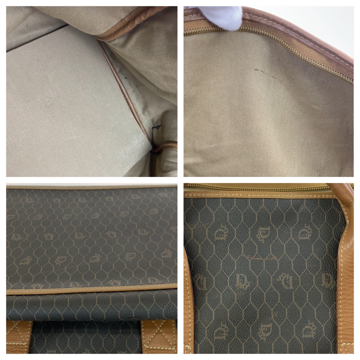 10772
Dior ディオール ハニカム グレー ブラウン ゴールド金具 PVC / レザー ボストンバッグ 旅行バッグ 男女兼用  メンズ