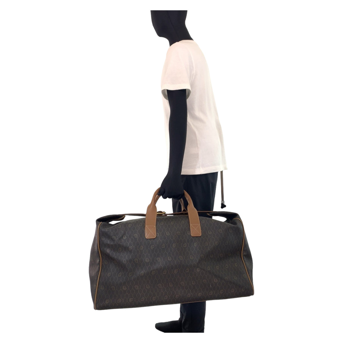 10772
Dior ディオール ハニカム グレー ブラウン ゴールド金具 PVC / レザー ボストンバッグ 旅行バッグ 男女兼用  メンズ