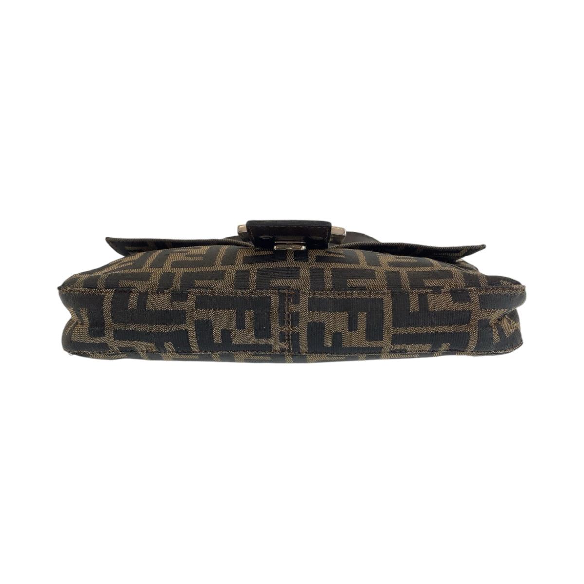 12507
FENDI フェンディ ヴィンテージ ズッカ柄 マンマバケット ブラウン キャンバス レザー ショルダーバッグ ハンドバッグ  レディース