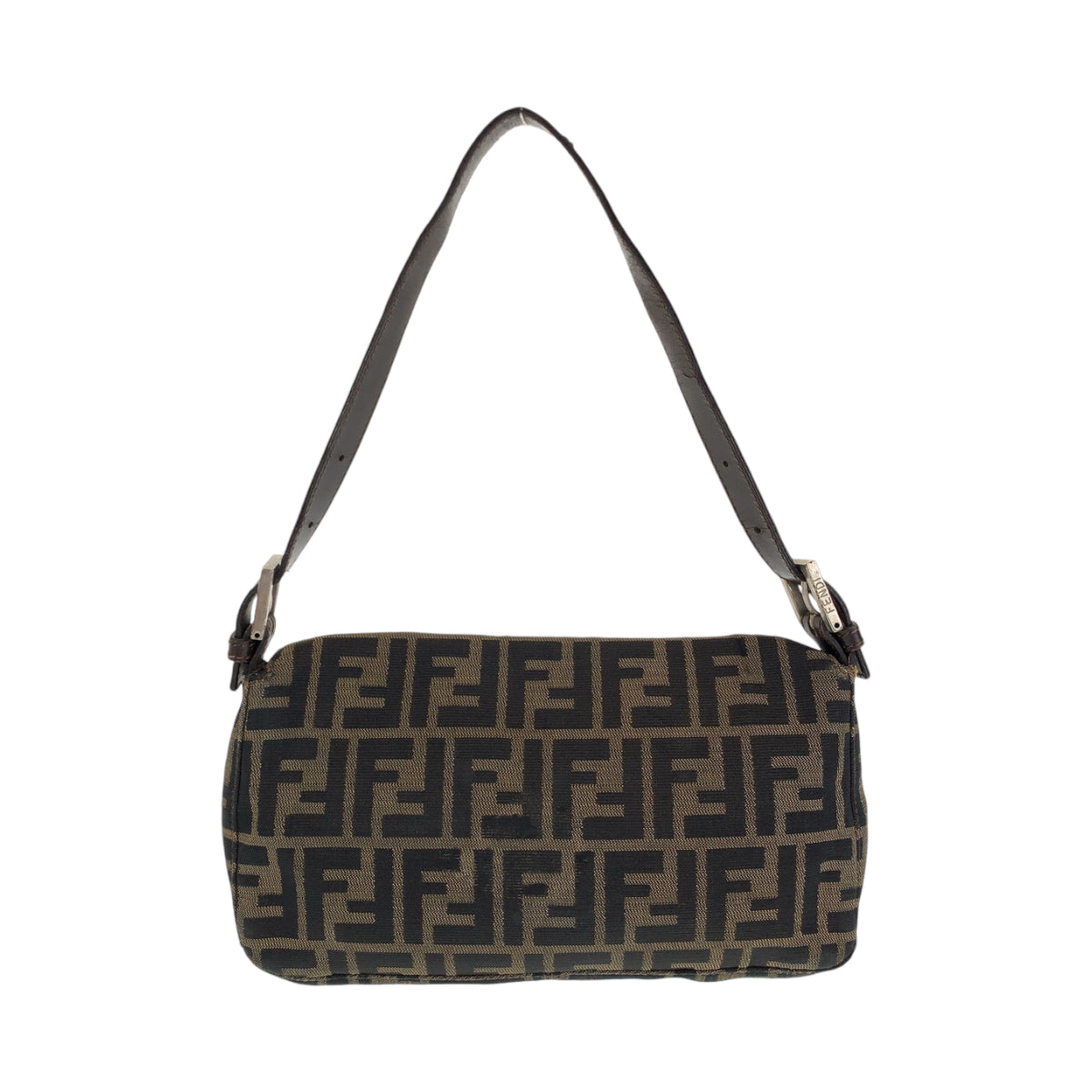 12507
FENDI フェンディ ヴィンテージ ズッカ柄 マンマバケット ブラウン キャンバス レザー ショルダーバッグ ハンドバッグ  レディース