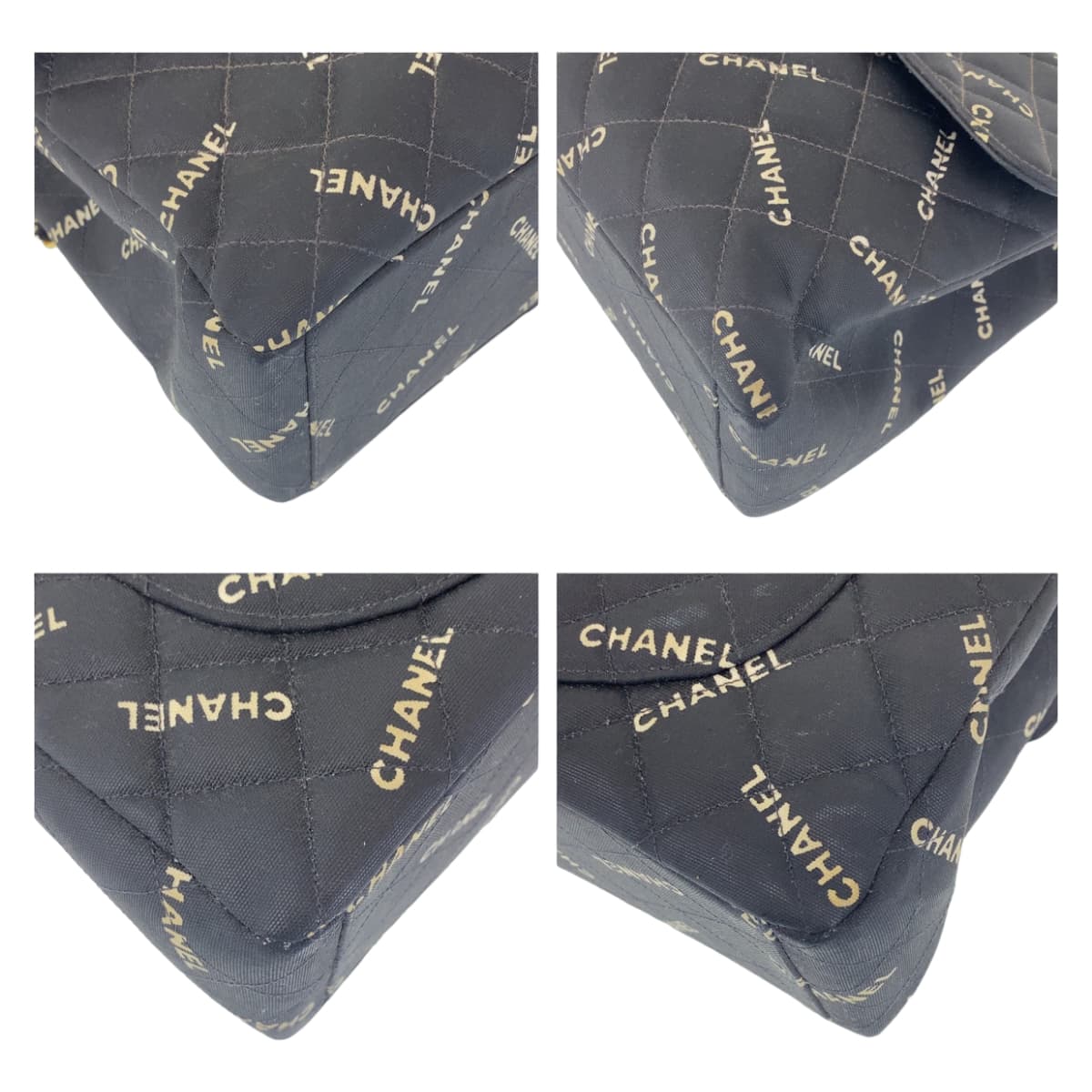 10782
CHANEL シャネル ヴィンテージ デカマトラッセ デカココマーク ブラック 黒 ホワイト ゴールド金具 キャンバス チェーンショルダーバッグ  レディース