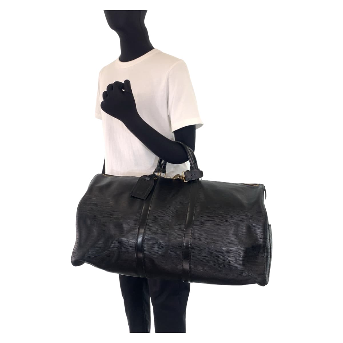 LOUIS VUITTON ルイヴィトン エピ キーポル55 ブラック 黒 ゴールド金具 レザー M59052 旅行バッグ 男女兼用  メンズ