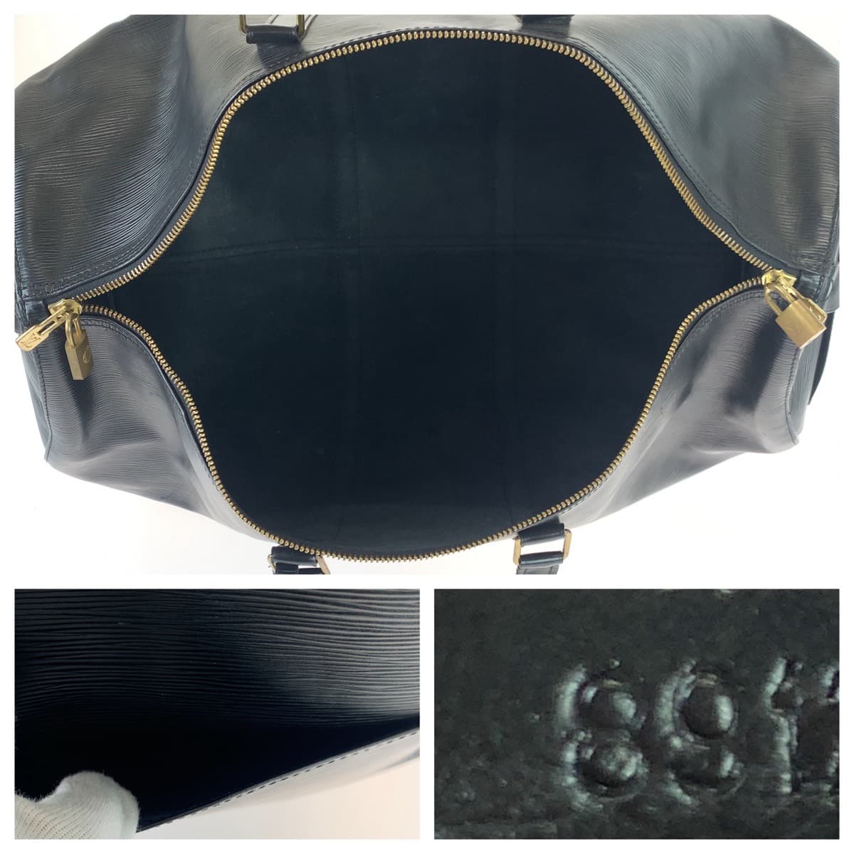 LOUIS VUITTON ルイヴィトン エピ キーポル55 ブラック 黒 ゴールド金具 レザー M59052 旅行バッグ 男女兼用  メンズ