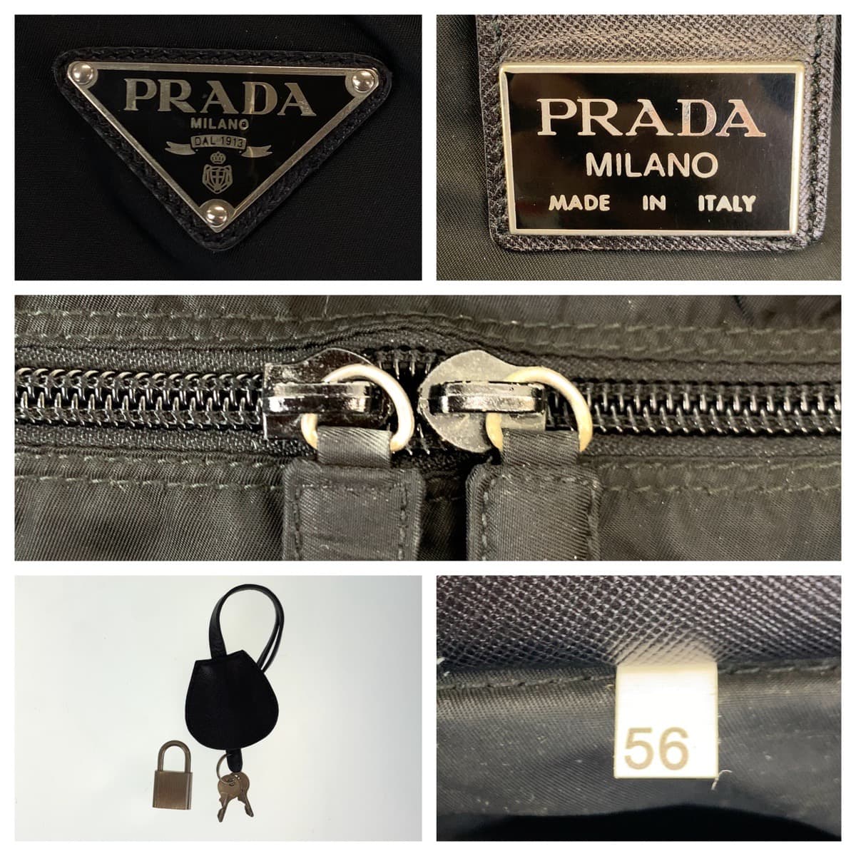 PRADA Tessuto Triangle Logo Black Silver Hardware Nylon Boston Bag Travel Bag Men's