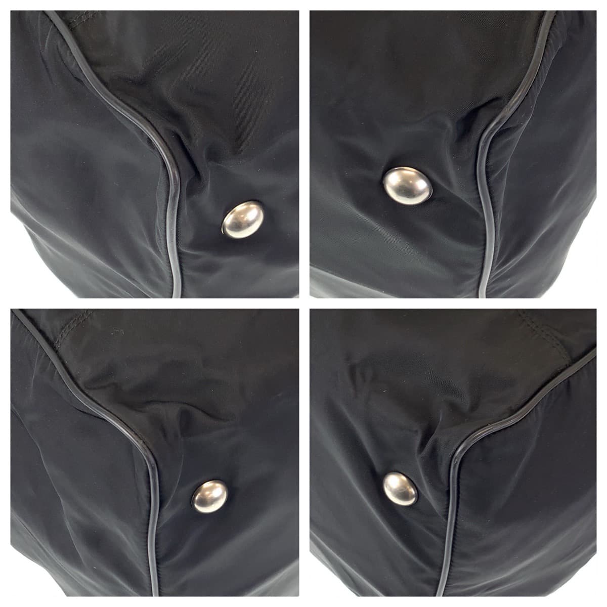 PRADA Tessuto Triangle Logo Black Silver Hardware Nylon Boston Bag Travel Bag Men's