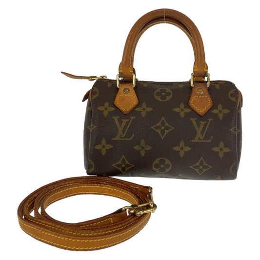 LOUIS VUITTON Louis Vuitton Monogram Mini Speedy Brown Gold Hardware PVC/Leather M41534 Shoulder Bag Handbag 2way Women's