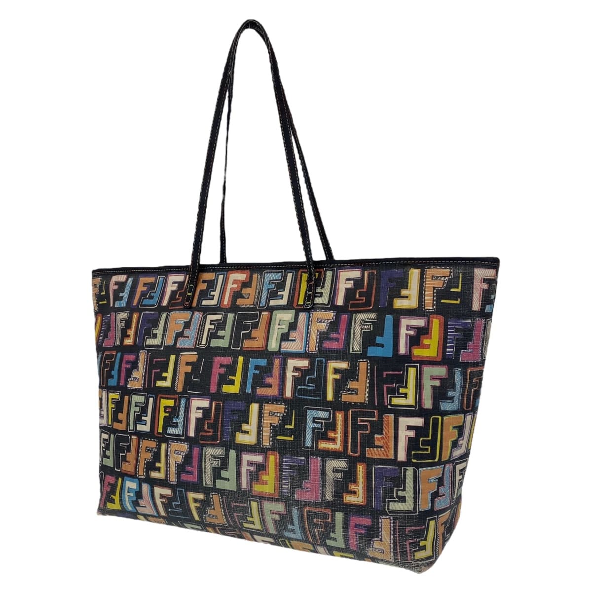 FENDI フェンディ ズッカ マルチカラー ゴールド金具 PVC 8BH185 トートバッグ ハンドバッグ  レディース