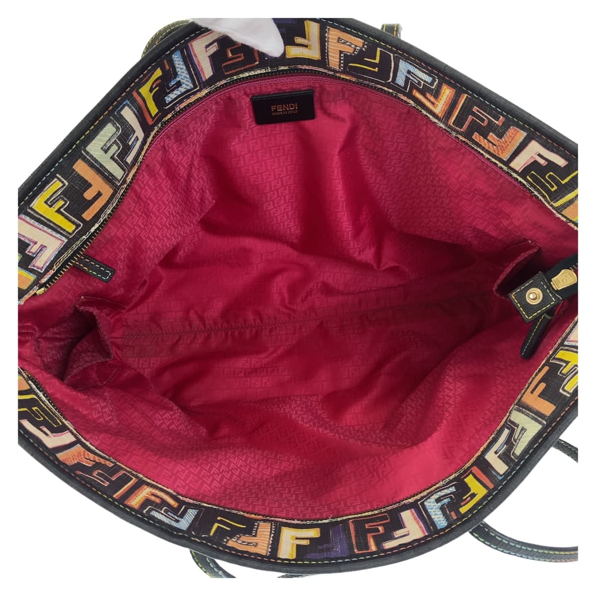 FENDI フェンディ ズッカ マルチカラー ゴールド金具 PVC 8BH185 トートバッグ ハンドバッグ  レディース