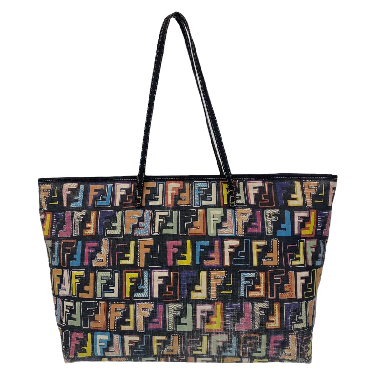 FENDI フェンディ ズッカ マルチカラー ゴールド金具 PVC 8BH185 トートバッグ ハンドバッグ  レディース