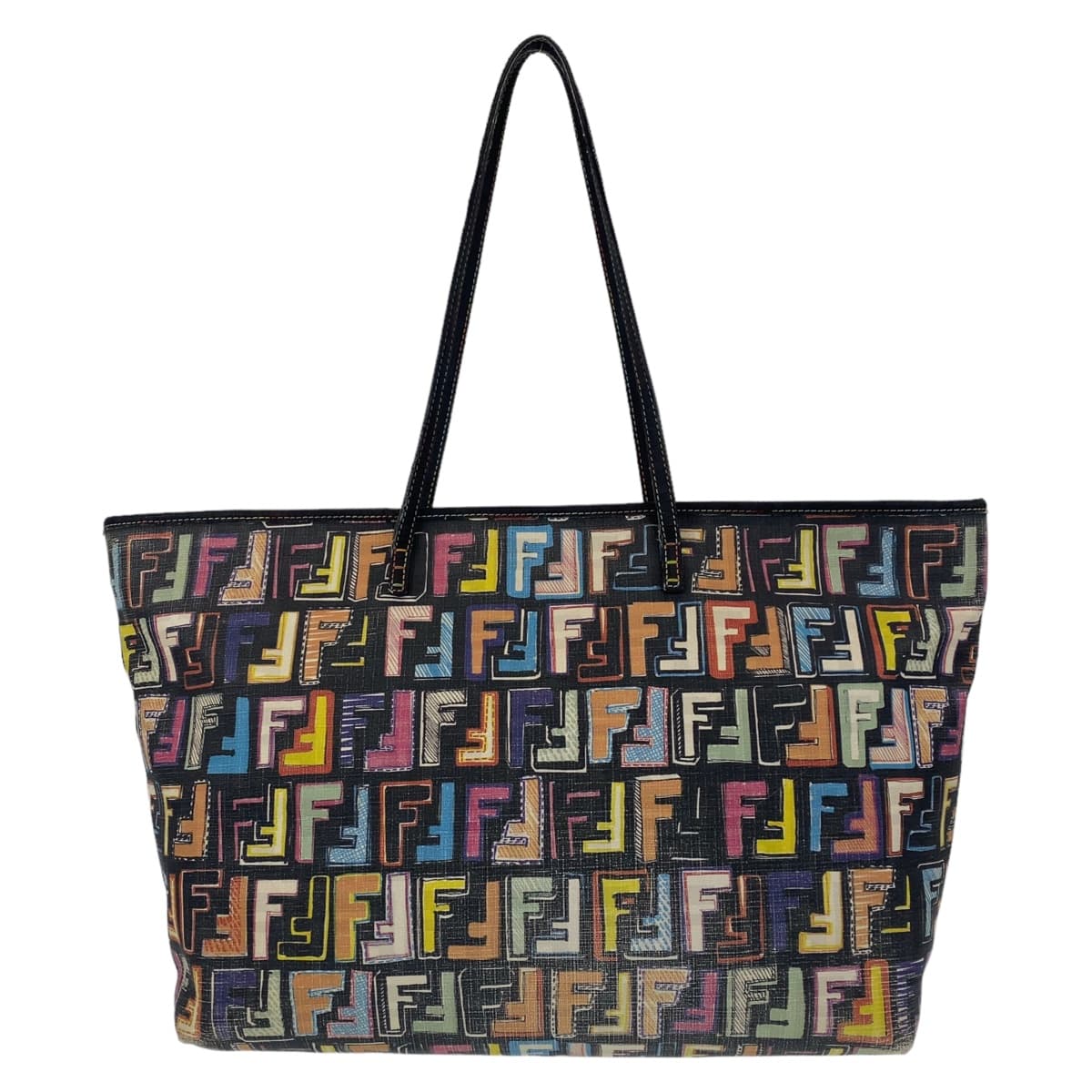 FENDI フェンディ ズッカ マルチカラー ゴールド金具 PVC 8BH185 トートバッグ ハンドバッグ  レディース