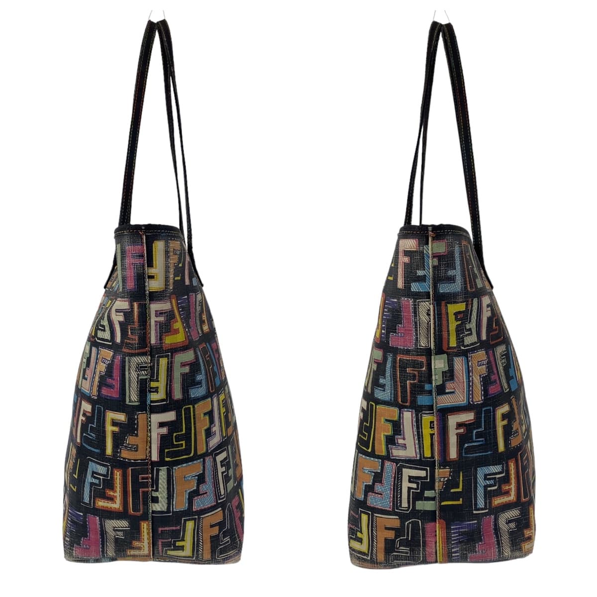 FENDI フェンディ ズッカ マルチカラー ゴールド金具 PVC 8BH185 トートバッグ ハンドバッグ  レディース