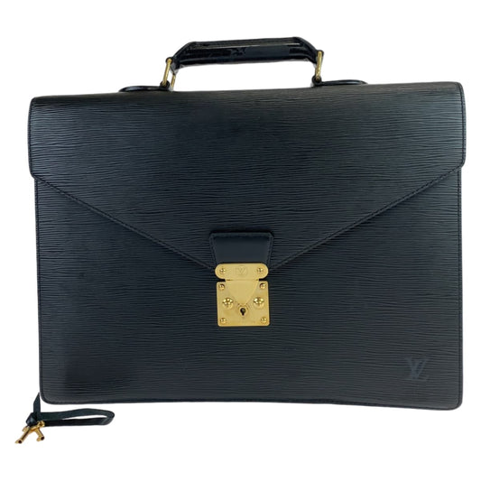 LOUIS VUITTON ルイヴィトン エピ セルヴィエット コンセイエ ブラック 黒 ゴールド金具 レザー M54422 ビジネスバッグ ブリーフケース A4収納  メンズ