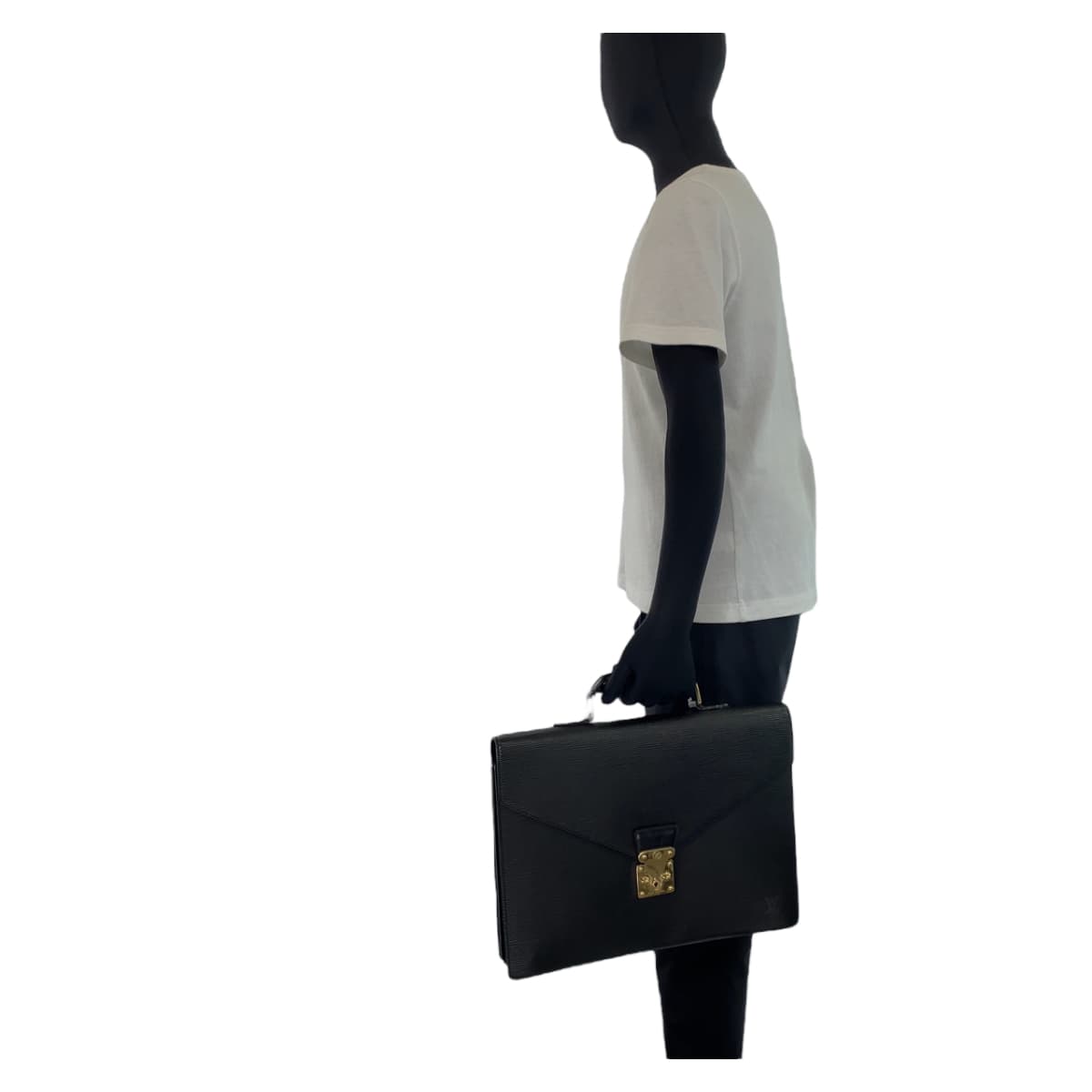 LOUIS VUITTON ルイヴィトン エピ セルヴィエット コンセイエ ブラック 黒 ゴールド金具 レザー M54422 ビジネスバッグ ブリーフケース A4収納  メンズ
