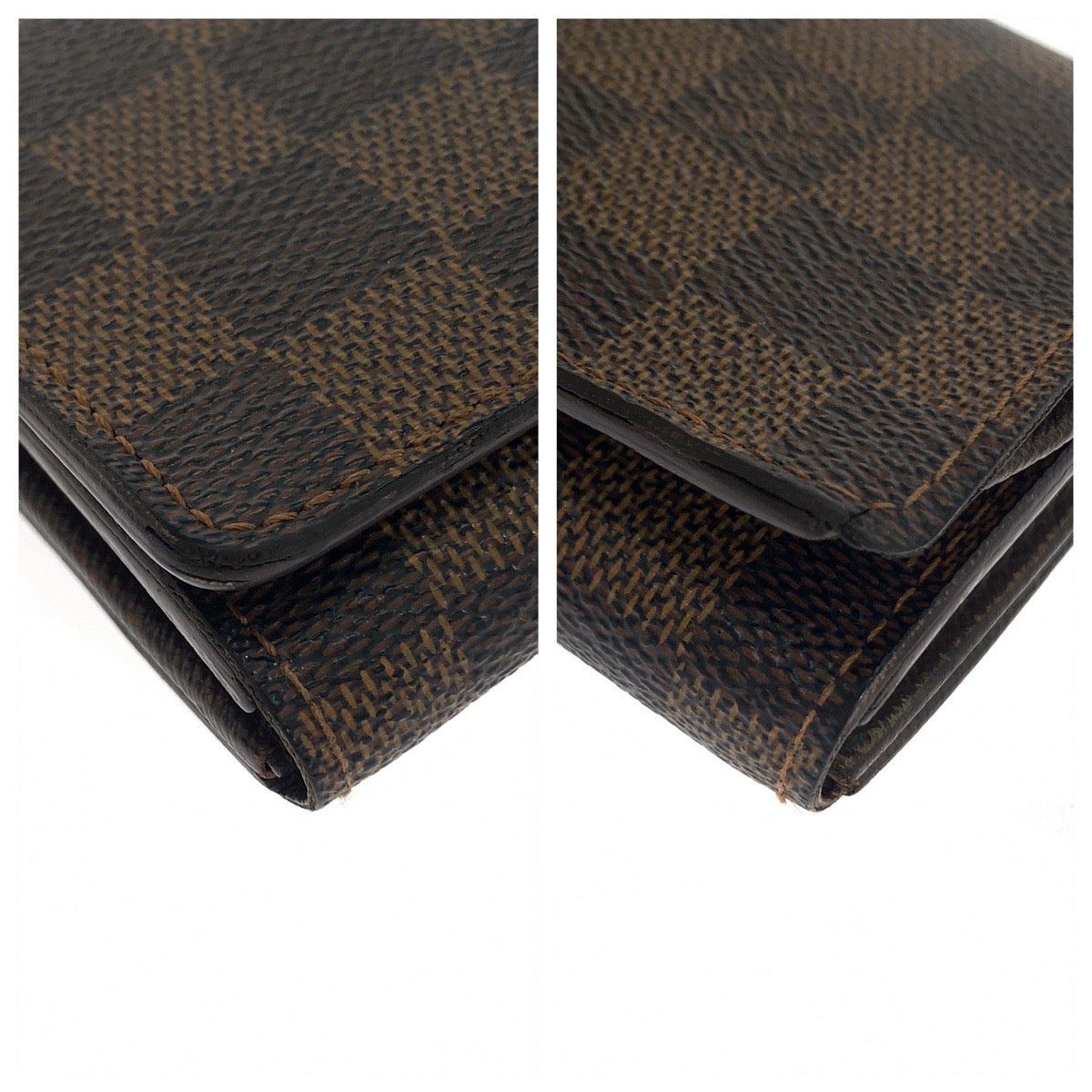 10791
 LOUIS VUITTON Damier L-Zip Portemonnay Bi-Tresor Brown Gold Hardware PVC N61730 Folding Wallet Compact Wallet for Women