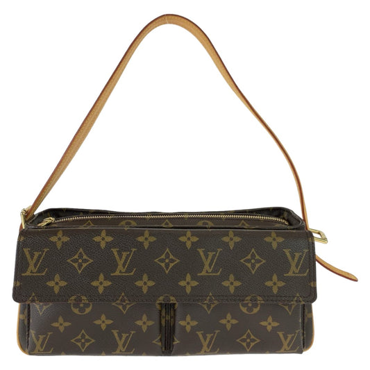 10792
LOUIS VUITTON ルイヴィトン モノグラム ヴィバシテMM ブラウン PVC M51164 ショルダーバッグ ハンドバッグ  レディース