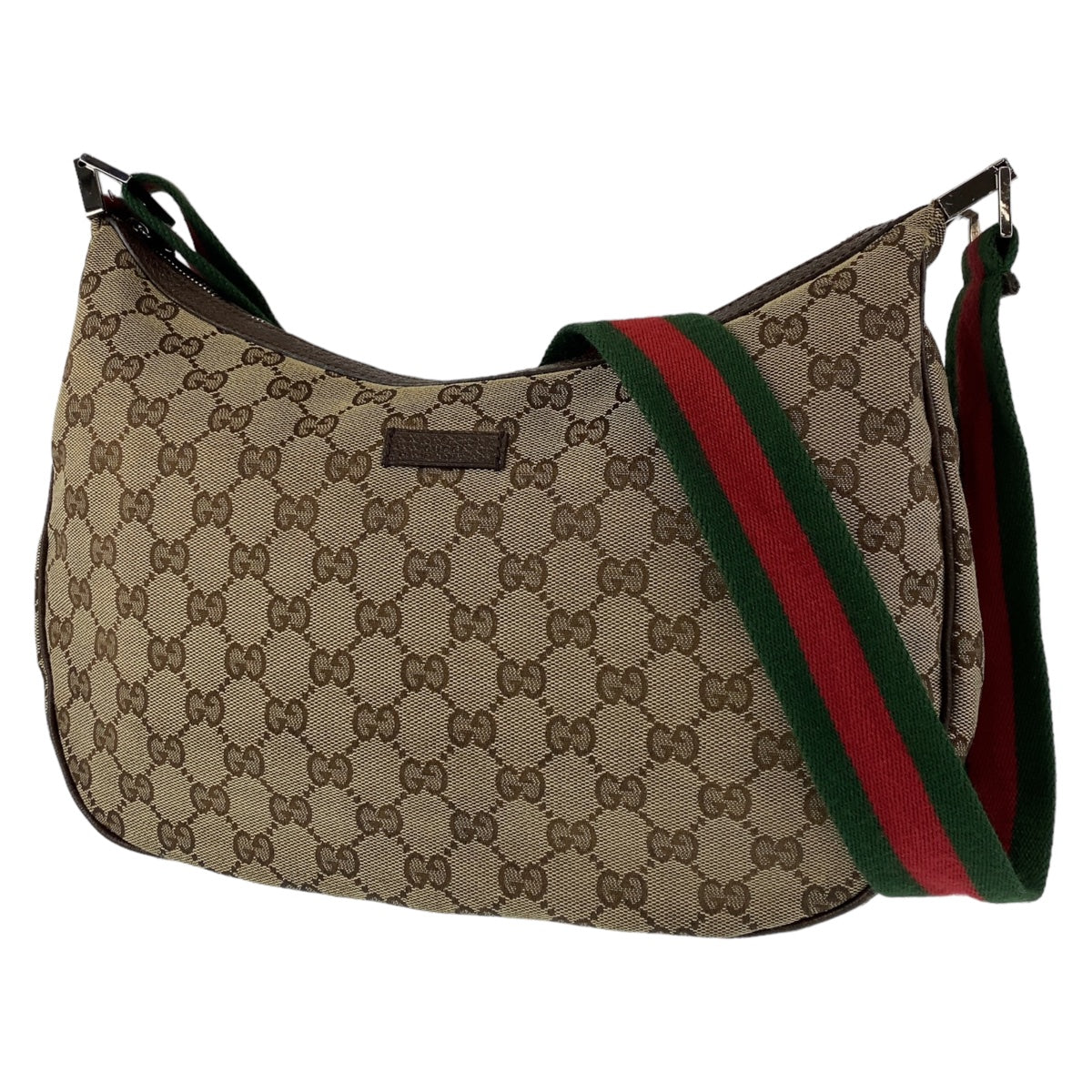 GUCCI グッチ シェリーライン GG柄 ベージュ ブラウン 茶 シルバー金具 GGキャンバス / レザー 122790 ショルダーバッグ 斜め掛け  レディース